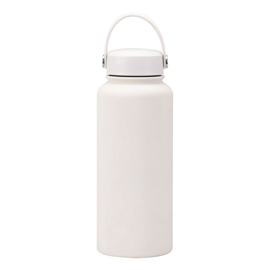 Custom Insulated Water Bottle - Cream White 1L