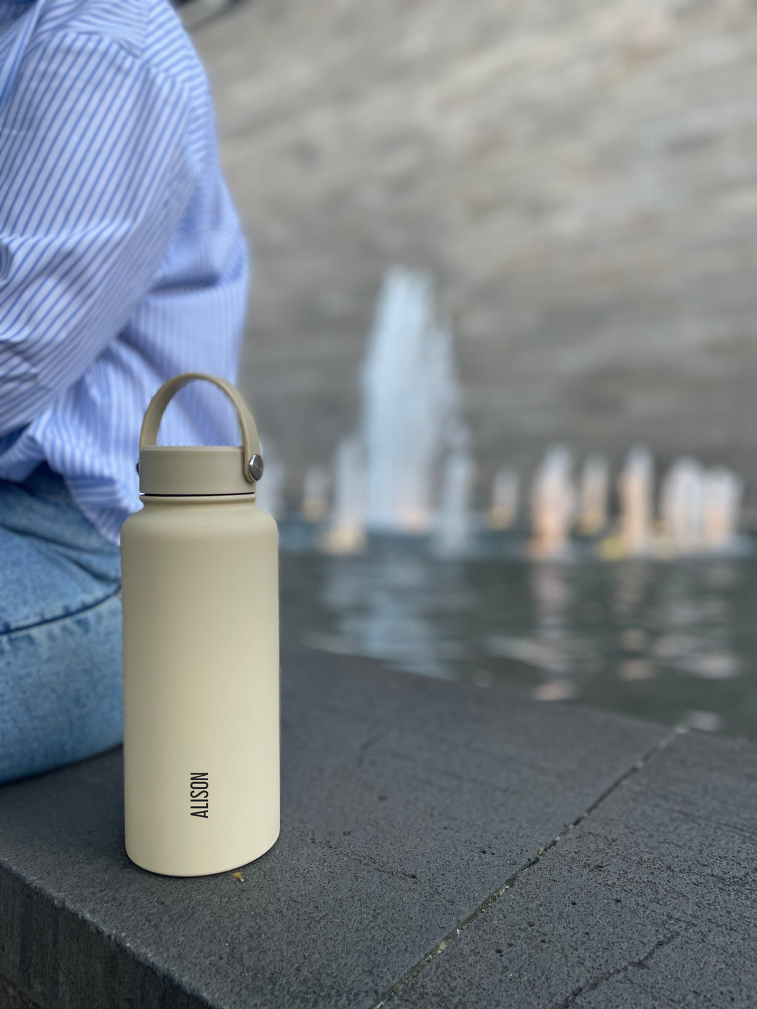 Custom Insulated Water Bottle - Limestone 1L