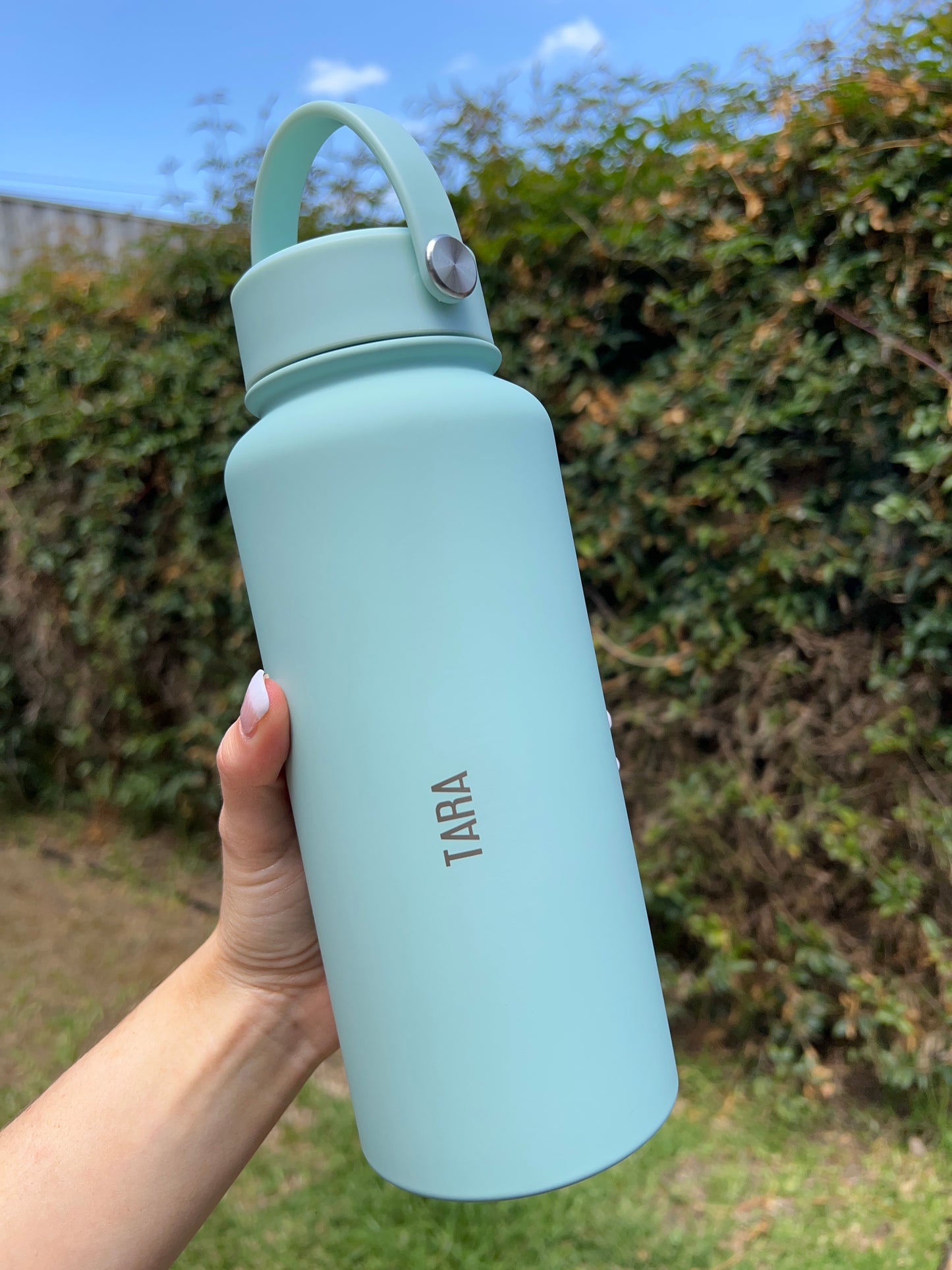 Custom Insulated Water Bottle - Pale Blue 1L