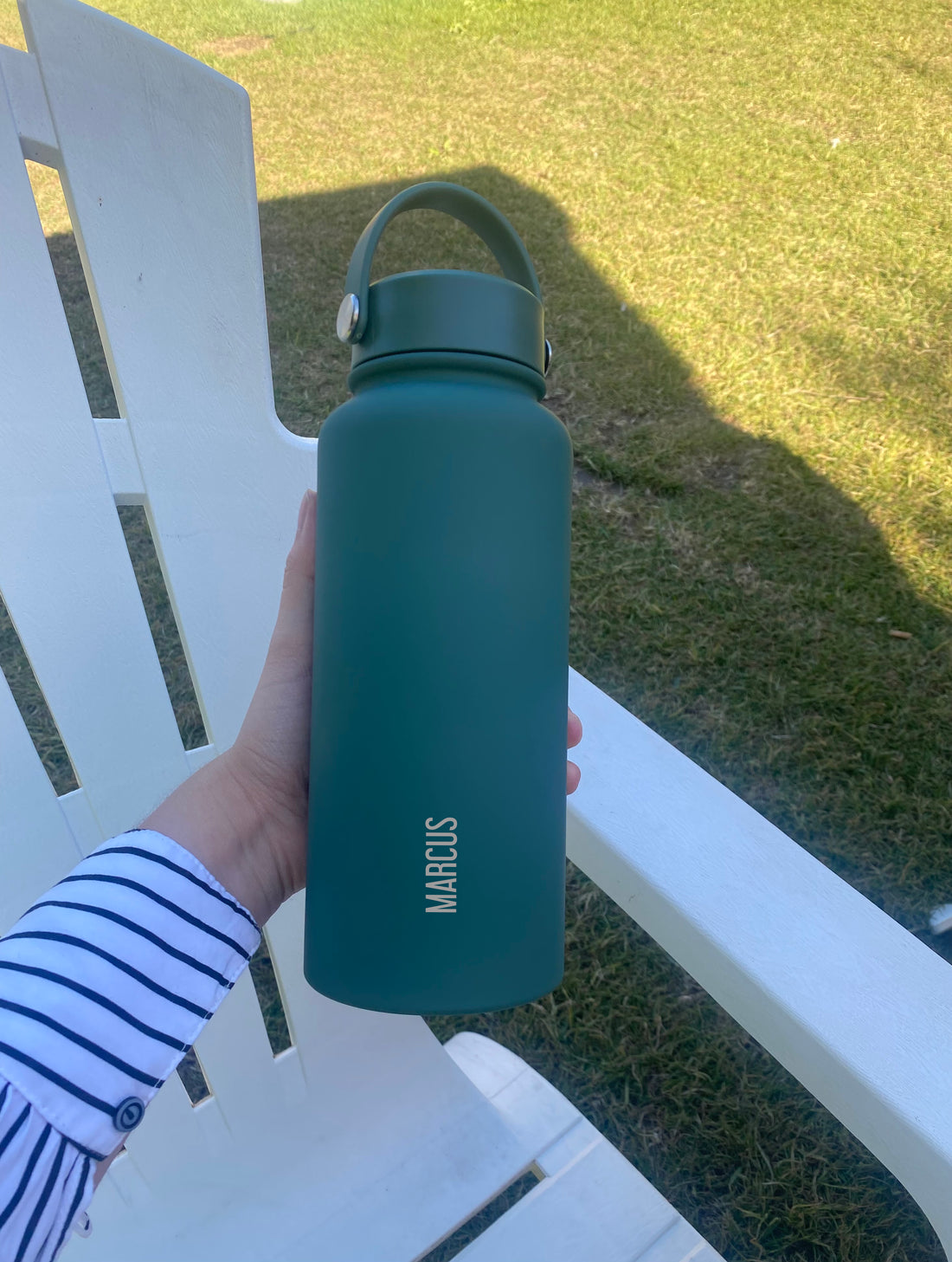 Custom Insulated Water Bottle - Moss Green 1L